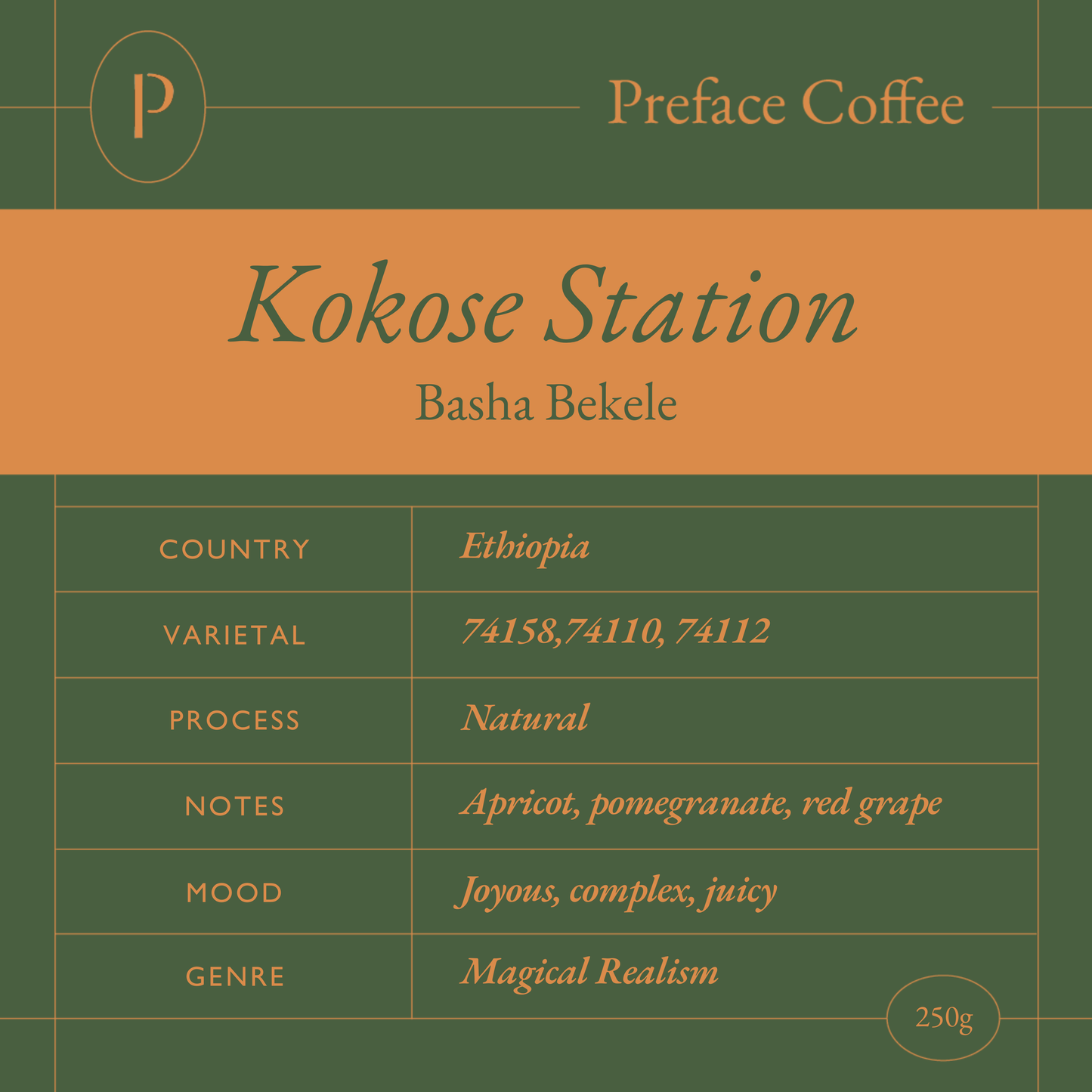 Kokose Station, Basha Bekele (Ethiopia, Natural) (Wholesale)